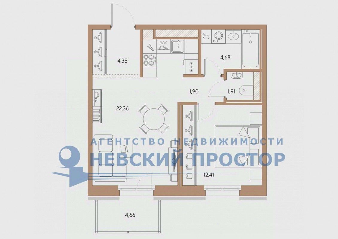 квартира г Санкт-Петербург Черная Речка наб Чёрной речки 35 фото 2