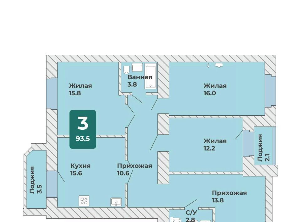 квартира г Чебоксары р-н Калининский ул Новогородская Мкр. №1 ЖР «Новый город» фото 1