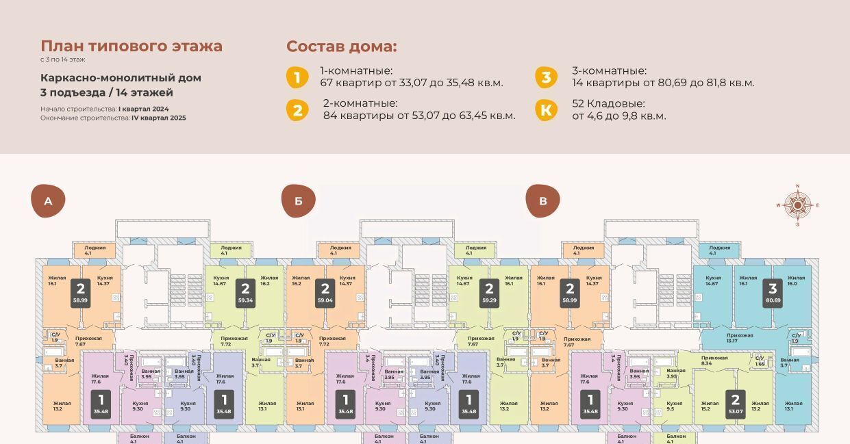 квартира г Чебоксары р-н Калининский ул Новогородская Мкр. №1 ЖР «Новый город» фото 2