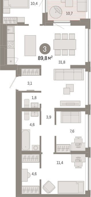 квартира г Екатеринбург Ботаническая улица Гастелло, 19А фото 2