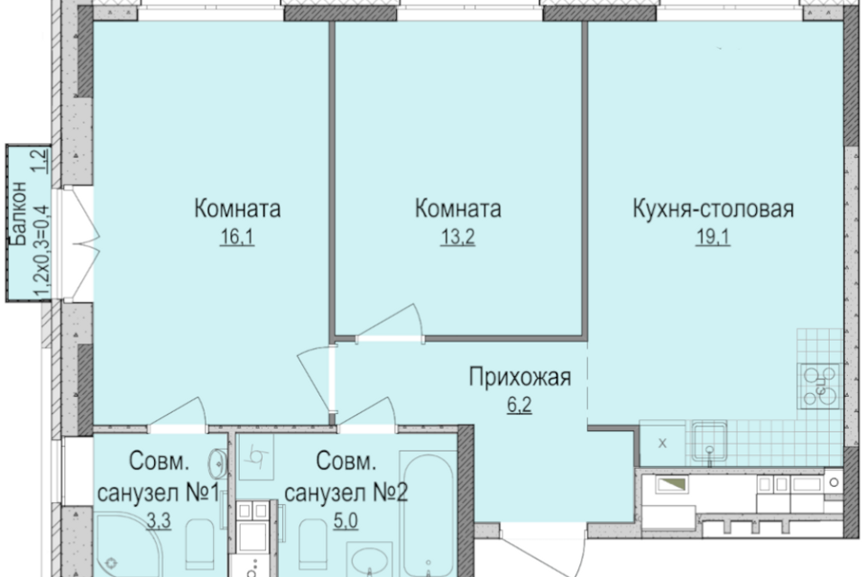 квартира г Ижевск р-н Индустриальный Центральный ул Красногеройская 52 городской округ Ижевск фото 1