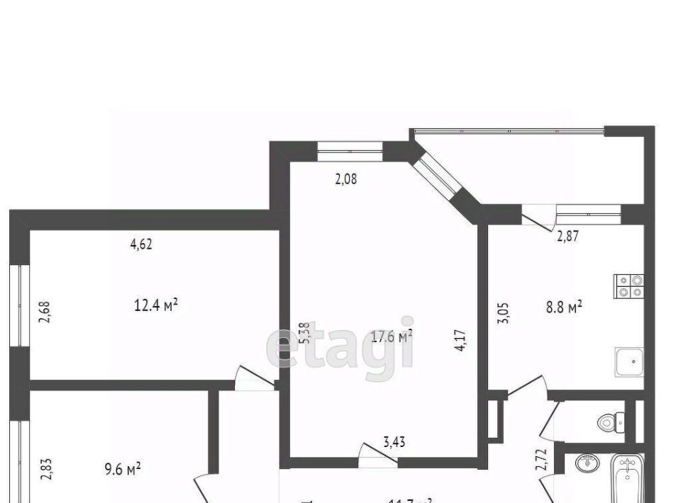 квартира г Сургут 9-10-й микрорайон ул Энергетиков 1/1 фото 2