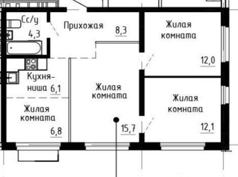 квартира г Новосибирск р-н Первомайский ул Одоевского 1 городской округ Новосибирск фото 1