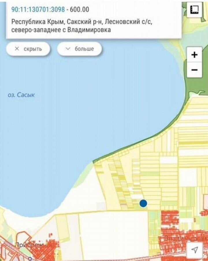 земля р-н Сакский с Владимировка Лесновское сельское поселение, Саки фото 2