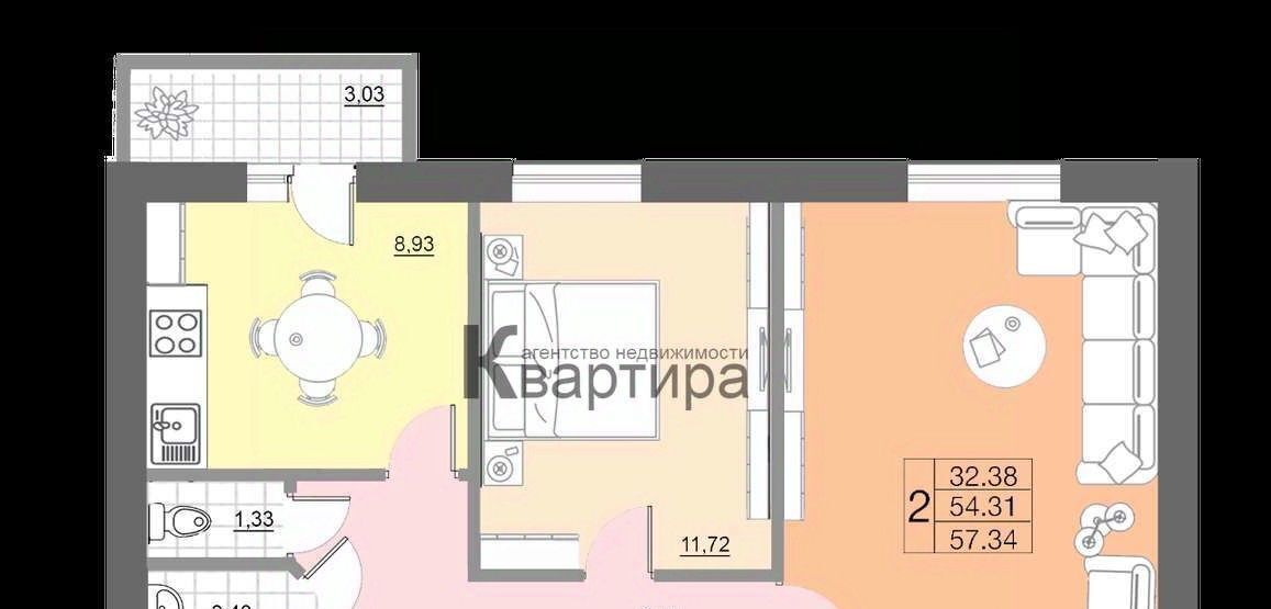 квартира г Смоленск р-н Ленинский ш Краснинское 32в фото 11