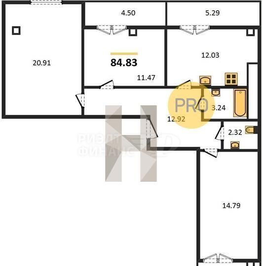 квартира г Калининград р-н Московский ул Аллея смелых 204 корп. 1 фото 2