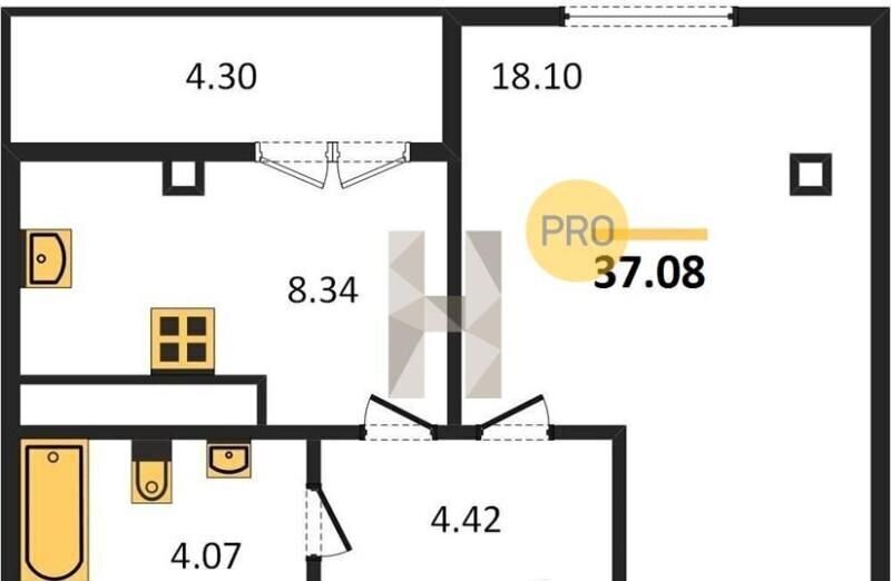 квартира г Калининград р-н Московский ул Аллея смелых 204 корп. 2 фото 9