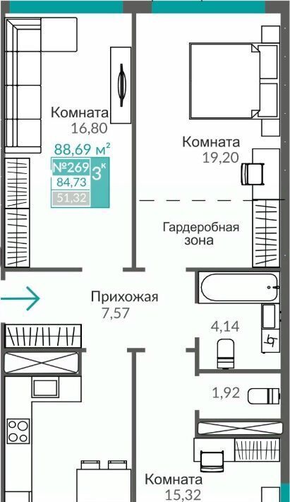 квартира г Симферополь р-н Киевский Крымская Роза фото 1