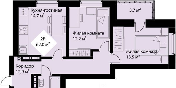 квартира г Екатеринбург Эльмаш ЖК Веер Парк Проспект Космонавтов, жилрайон фото 1