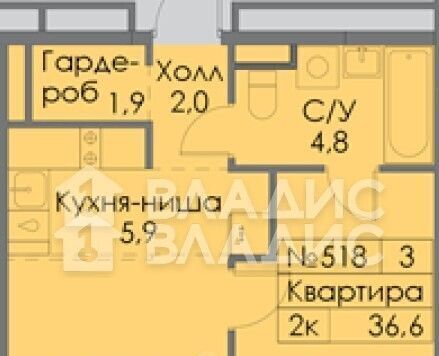 квартира г Москва Давыдково Очаково ЖК "Среда на Лобачевского" к 5. 4.1 фото 2