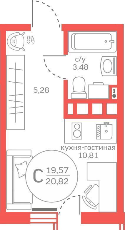 квартира р-н Тюменский д Патрушева ул Николая Гоголя 9 тер. Московское МО, Тюмень фото 19