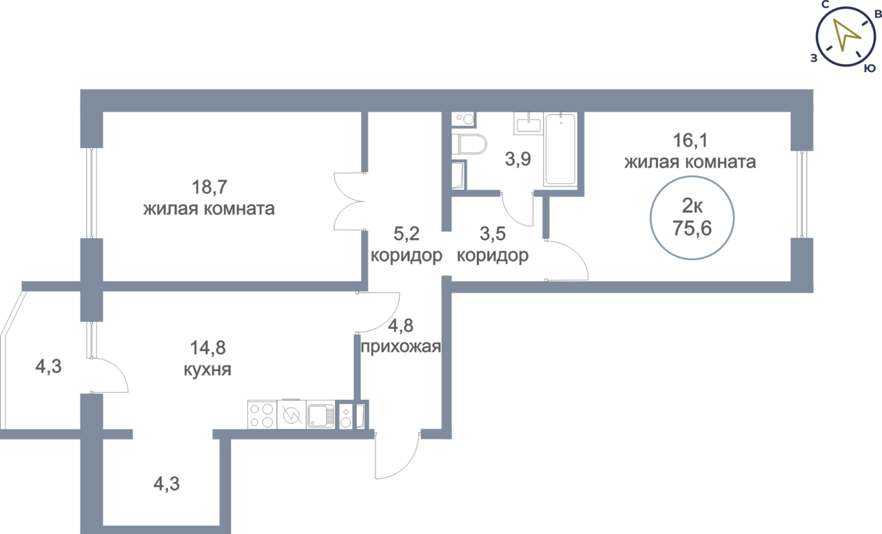 квартира г Нефтеюганск мкр 6-й 11 фото 1