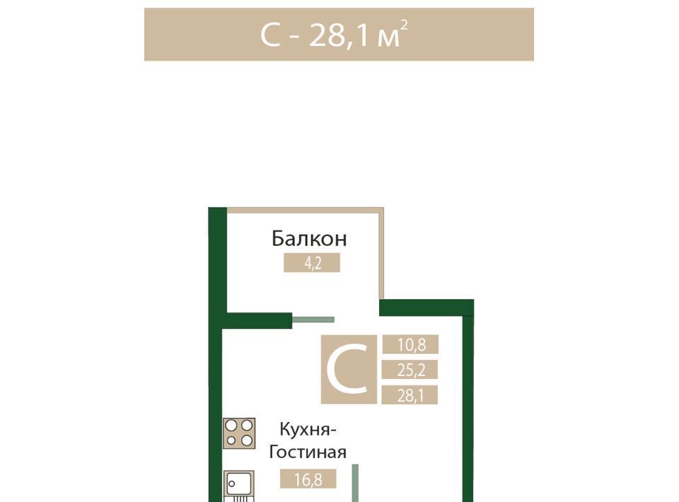 квартира р-н Симферопольский пгт Молодежное Молодёжненское сельское поселение фото 1