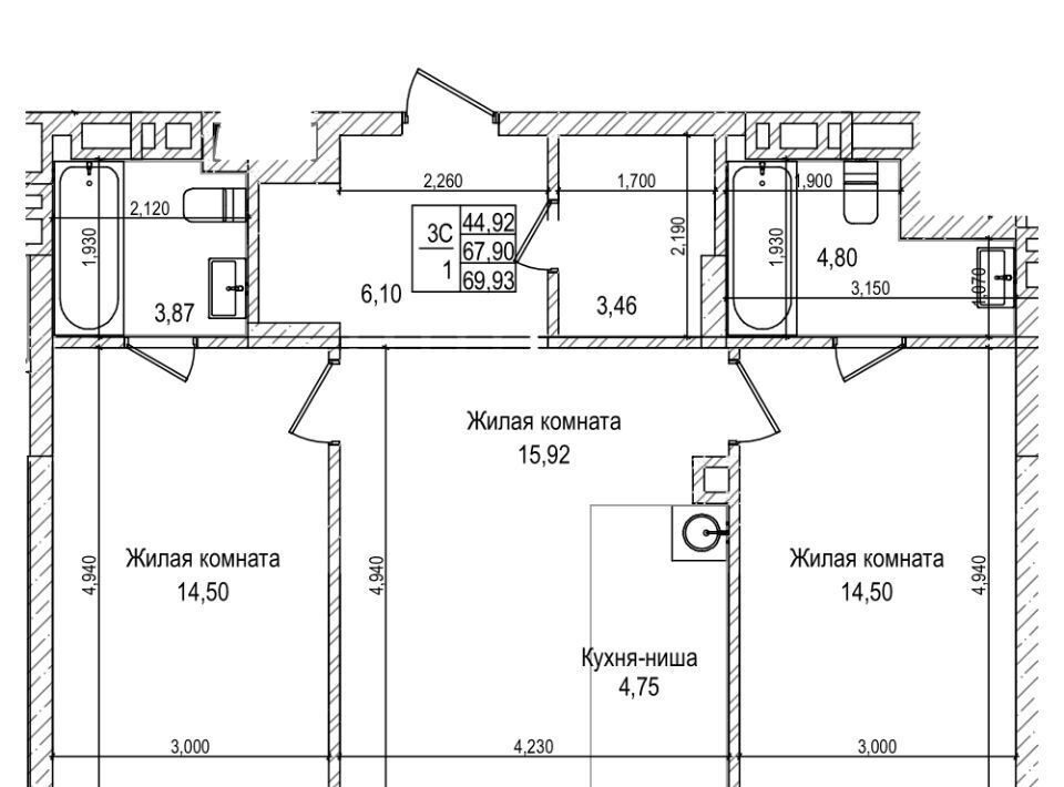 квартира г Новосибирск ул Максима Горького 3 Площадь Ленина фото 1