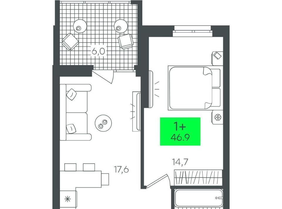 квартира г Тюмень р-н Калининский ул Василия Малкова 15 фото 1