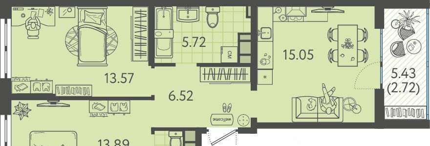 квартира г Краснодар р-н Прикубанский ул им. Кудухова Б.С. 1 фото 1