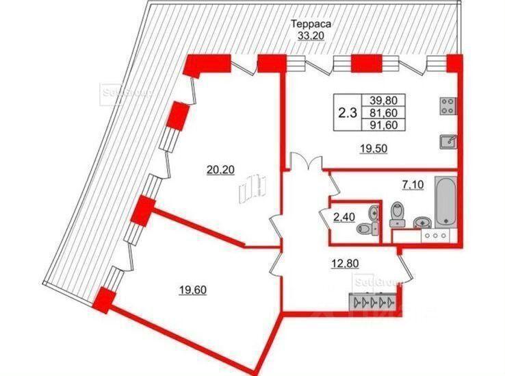 квартира г Санкт-Петербург р-н Петроградский пр-кт Петровский ЖК Grand View Петровский округ, 28 к 1 с 1, Ленинградская область фото 1