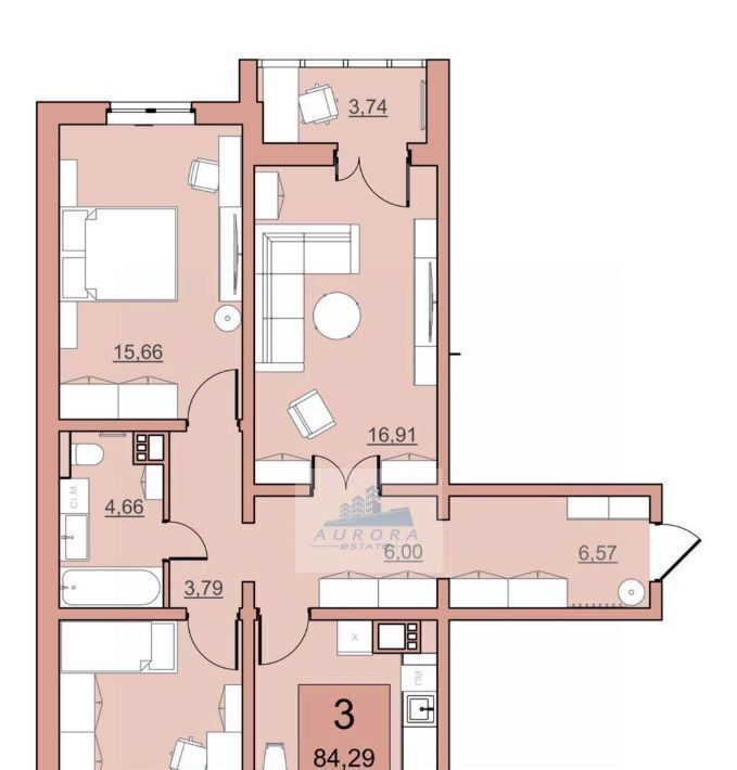 квартира г Саратов р-н Кировский ул им Академика Семенова Н.Н. 21 фото 3