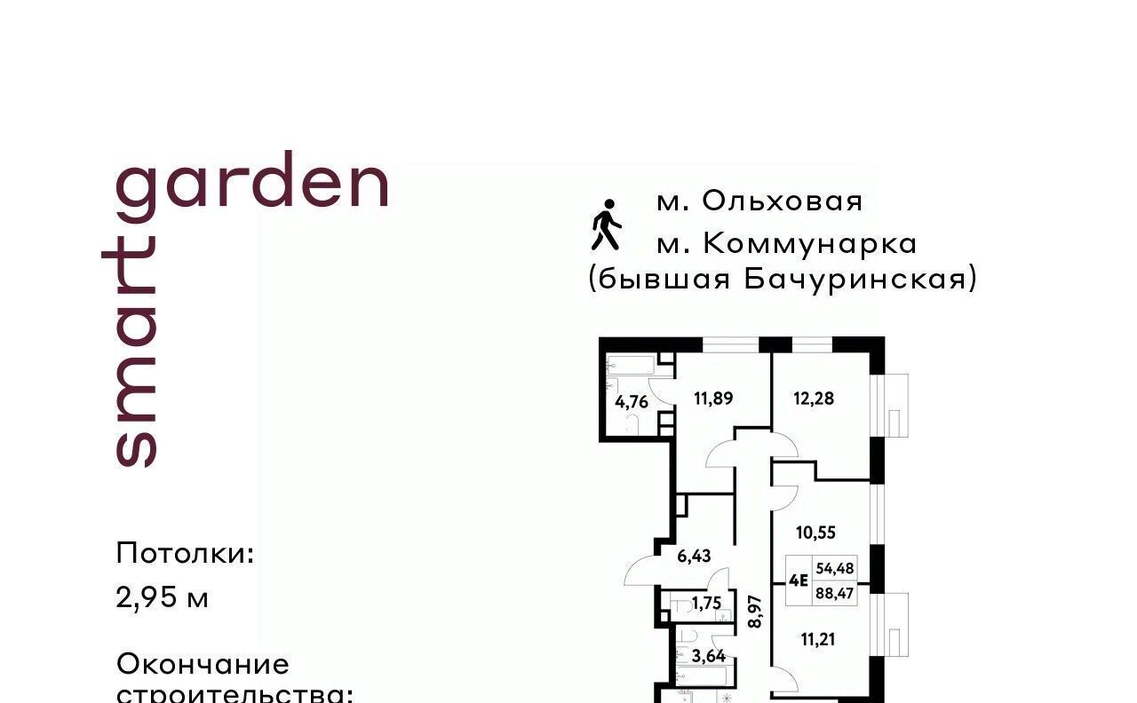 квартира г Москва п Сосенское п Газопровод метро Коммунарка Смарт Гарден жилой комплекс, 1 фото 1