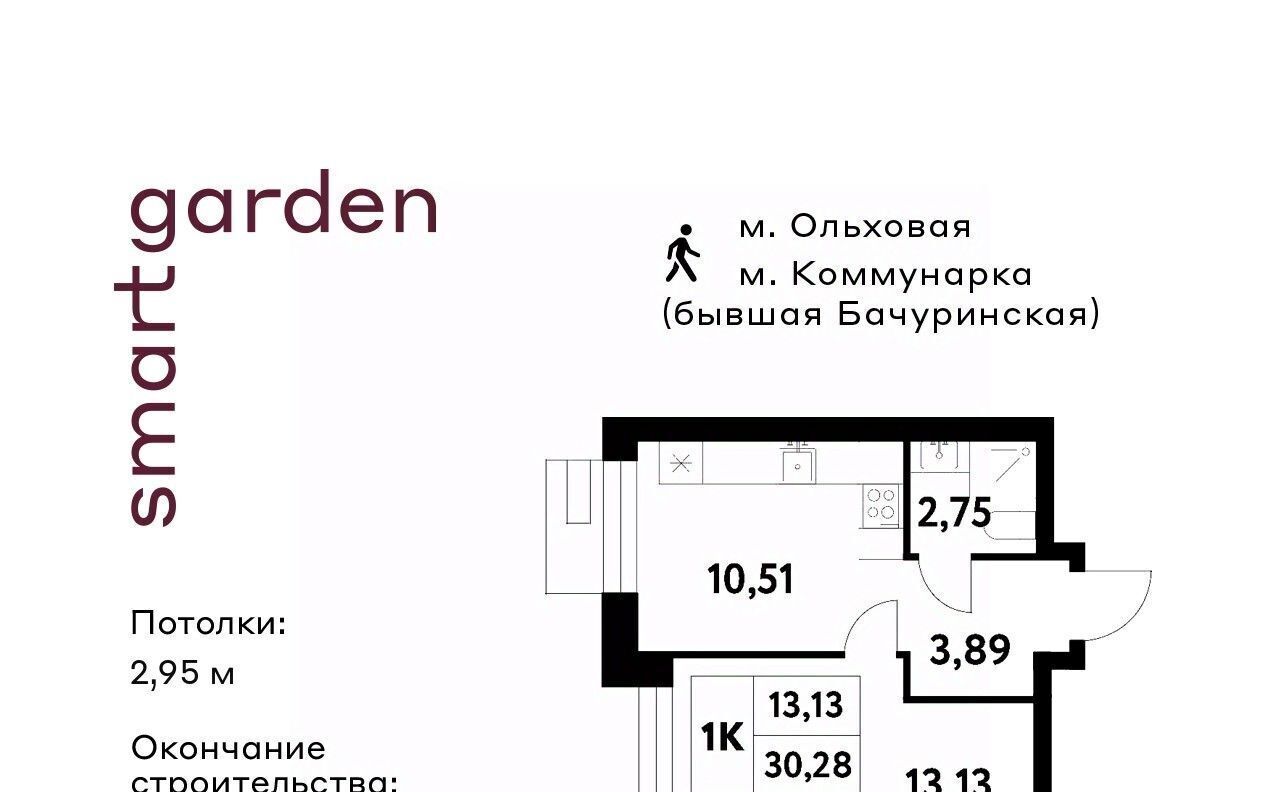 квартира г Москва п Сосенское п Газопровод метро Коммунарка Смарт Гарден жилой комплекс, 1 фото 1