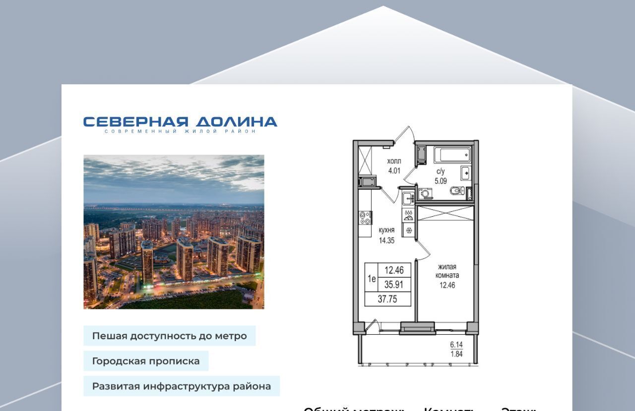 квартира г Санкт-Петербург п Парголово Парнас метро Парнас проезд Толубеевский, 34к 2 фото 1