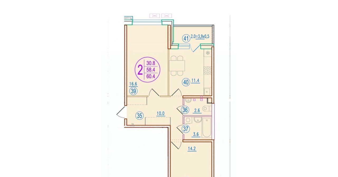 квартира г Краснодар р-н Прикубанский ул им. генерала Корнилова 14/1 ЖК Sport Village фото 1