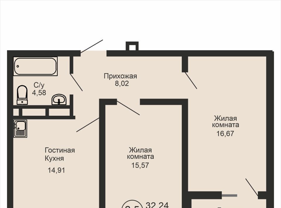 квартира г Оренбург р-н Ленинский Новое Оренбуржье жилой комплекс фото 1