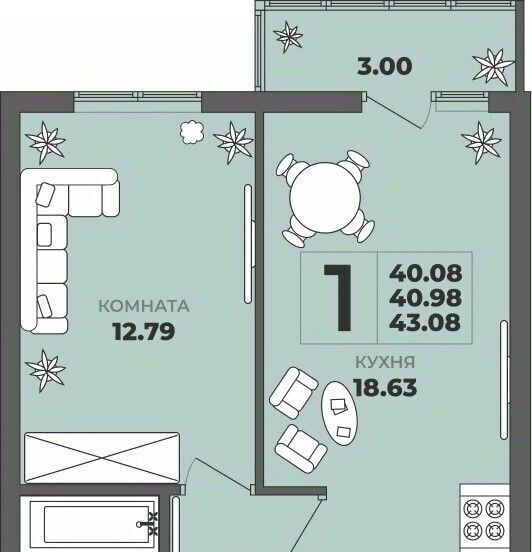 квартира г Калининград р-н Московский ул Генерала Толстикова 36к/2 фото 1