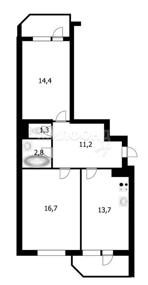 квартира г Краснодар ул Восточно-Кругликовская 20 фото 21