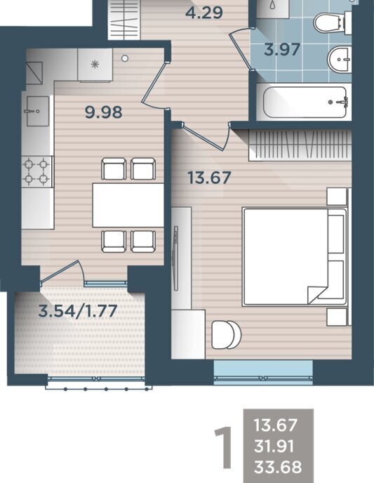 квартира г Калининград ул Сержанта Мишина 81к/3 фото 1