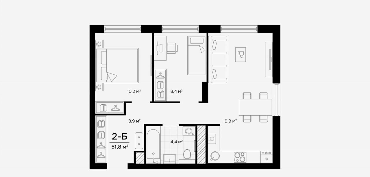 квартира г Астрахань р-н Кировский ул Куликова PROGRESS Альбион фото 5