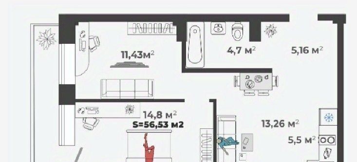 квартира г Абакан ул Генерала Тихонова 5 фото 1