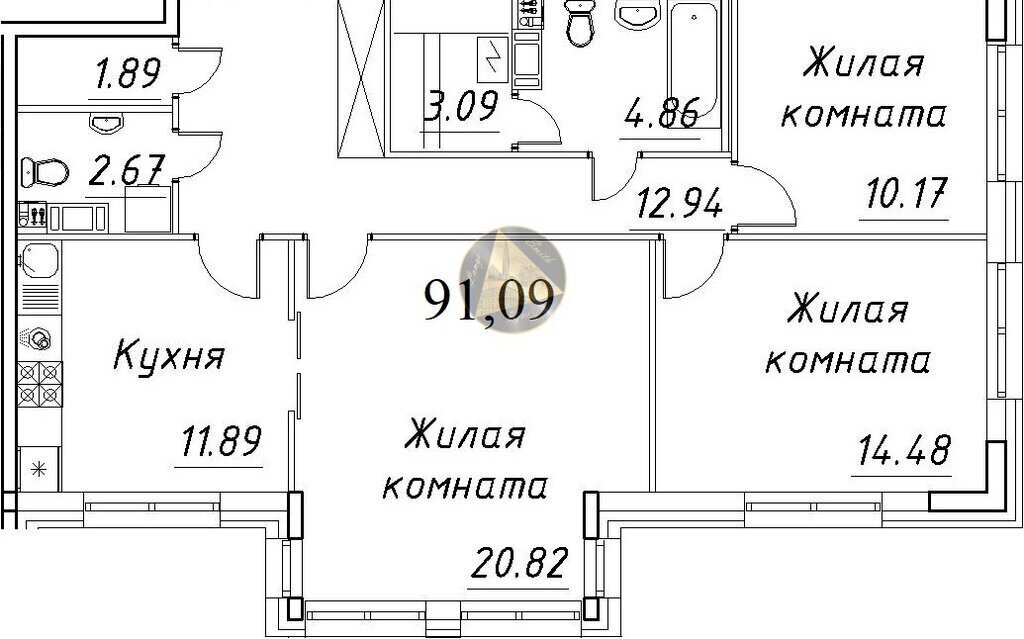 квартира г Санкт-Петербург метро Комендантский Проспект пр-кт Авиаконструкторов 54 фото 1