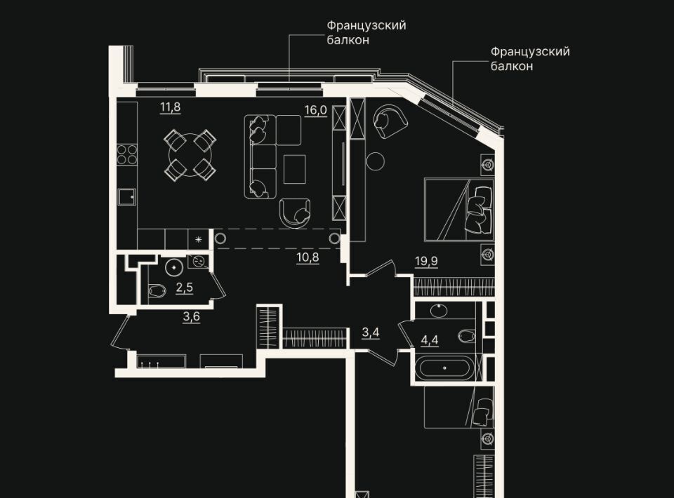 квартира г Тюмень р-н Центральный ул Щербакова 2к/5 фото 1