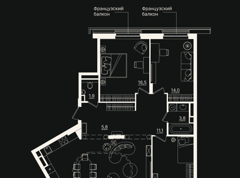 квартира г Тюмень р-н Центральный ул Щербакова 2к/5 фото 1