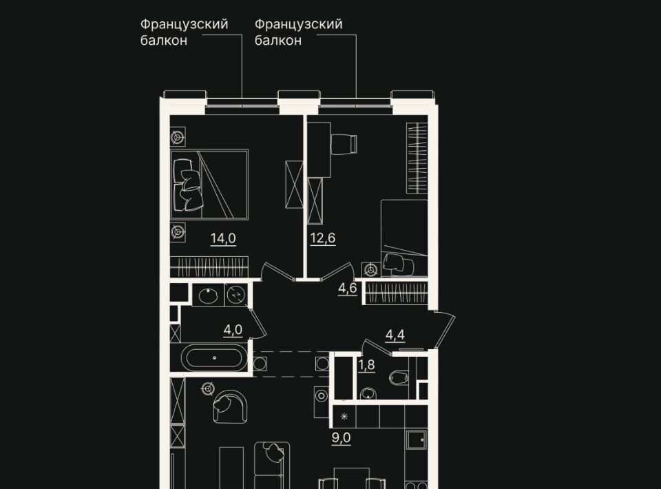 квартира г Тюмень р-н Центральный ул Щербакова 2к/5 фото 1