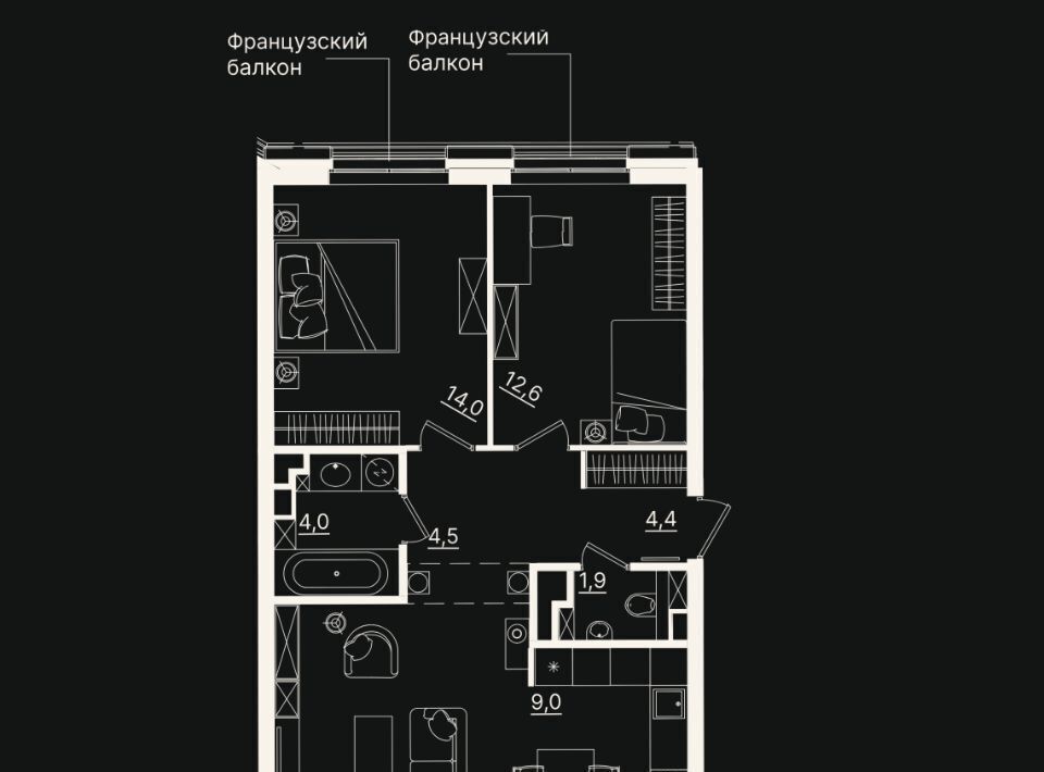 квартира г Тюмень р-н Центральный ул Щербакова 2к/5 фото 1
