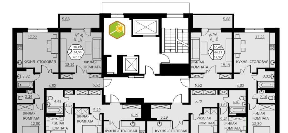 квартира р-н Пермский д Кондратово ЖК «Медовый» ул. Г. Н. Нифантова, 4Б фото 2