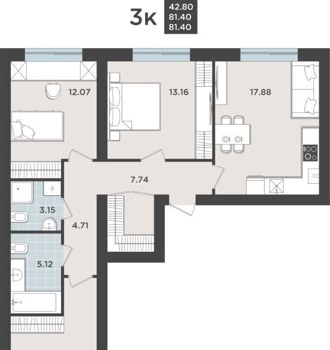 квартира г Калининград р-н Ленинградский ул Арсенальная 31к/4 фото 1