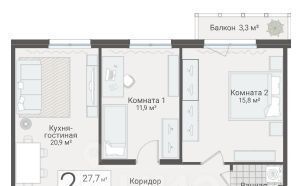 квартира г Санкт-Петербург метро Проспект Просвещения проезд Актёрский 2к/1 округ № 15 фото 2