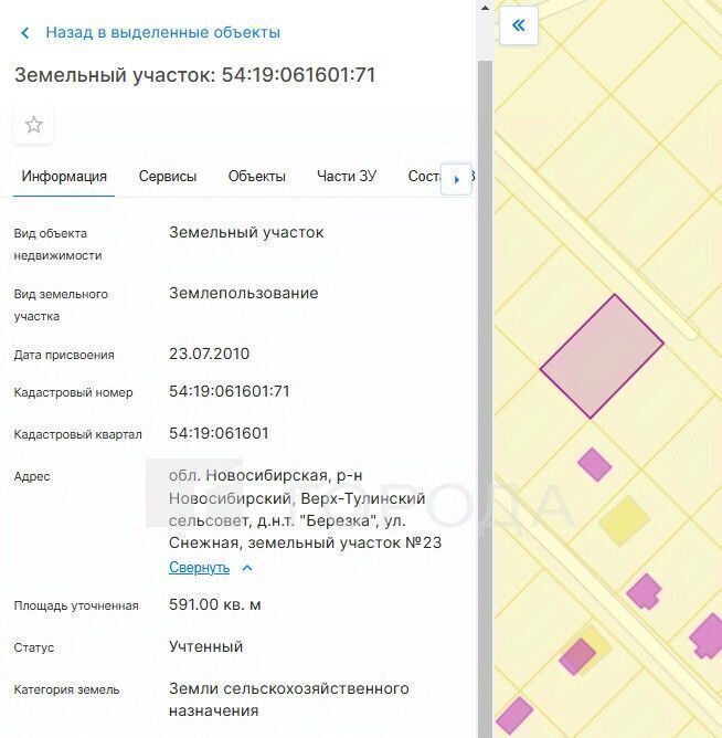 земля р-н Новосибирский снт Березка ул Снежная 23 Верх-Тулинский сельсовет фото 2