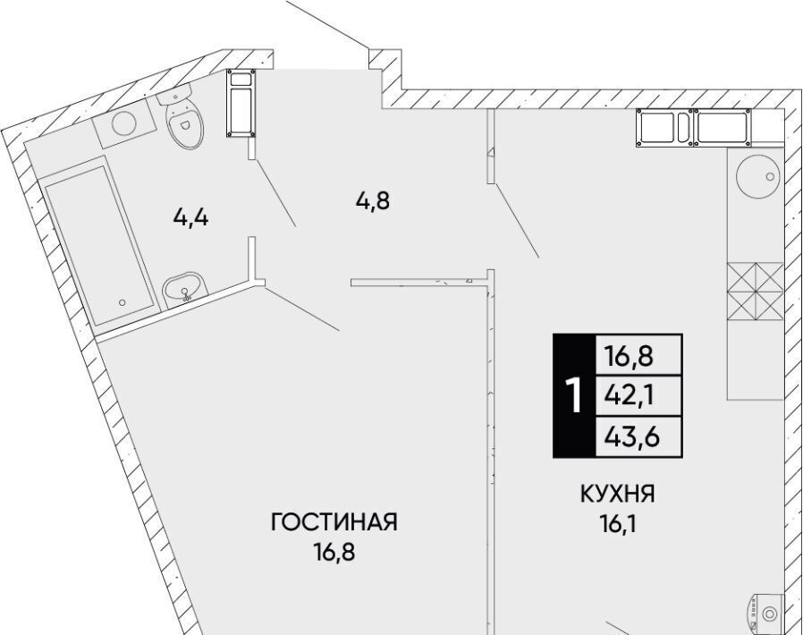 квартира г Ростов-на-Дону р-н Кировский ЖК Левобережье фото 1