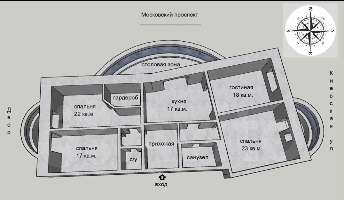 квартира г Санкт-Петербург метро Московские Ворота ул Киевская 3к/1б фото 12