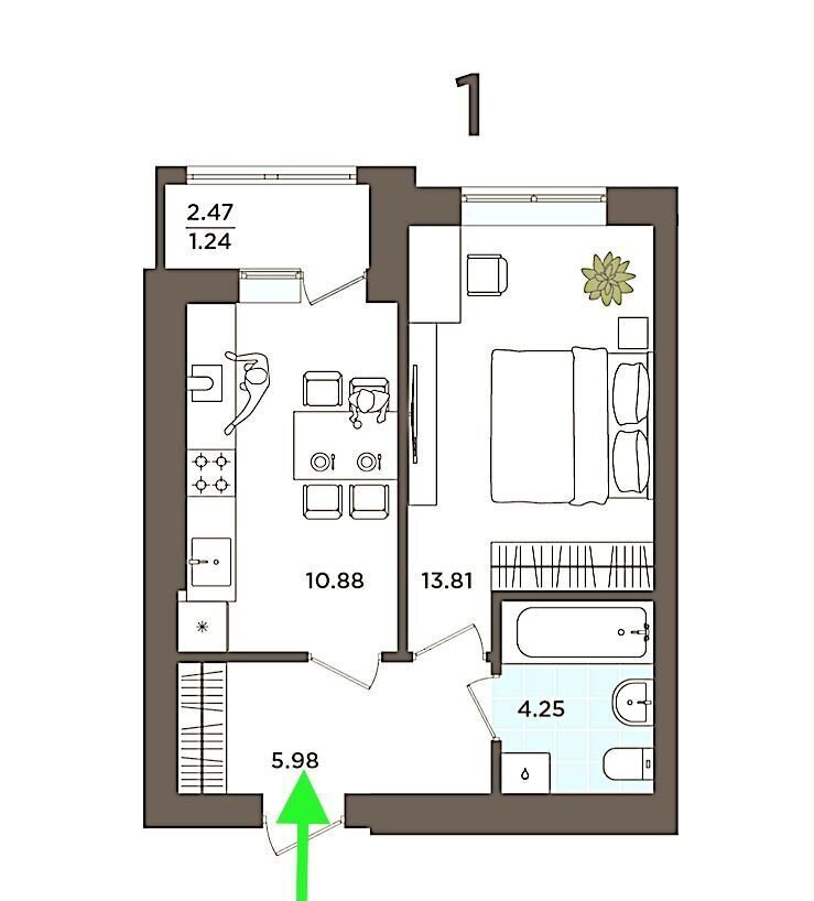 квартира г Калининград р-н Московский ул Коммунистическая 127 корп. 3 фото 31