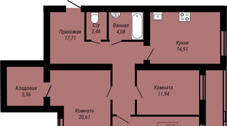 квартира г Иваново р-н Ленинский Юбилейный жилой комплекс фото 1