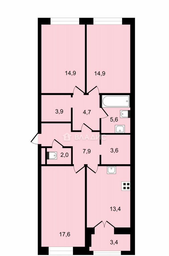 квартира г Москва метро Стахановская проезд Грайвороновский 2-й 44к/2 фото 19