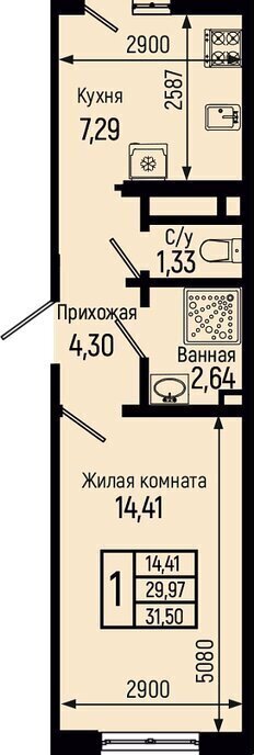 квартира р-н Туапсинский с Небуг Небугское сельское поселение, квартал Спортивный фото 1