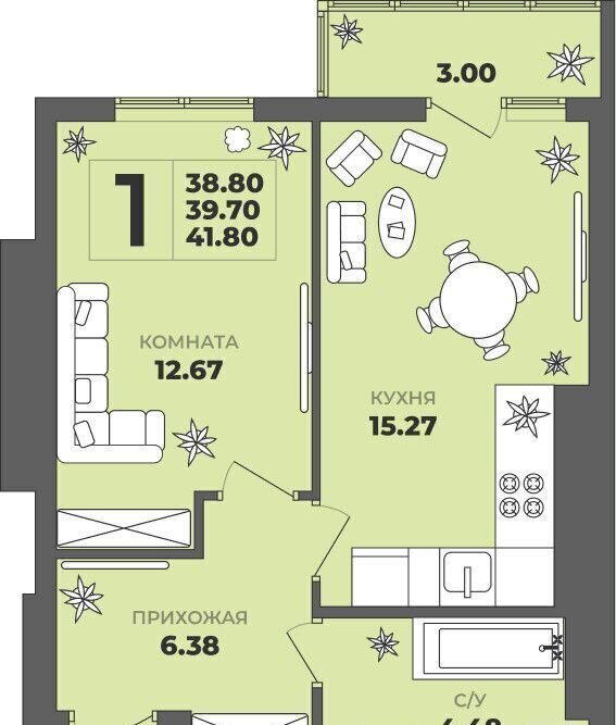 квартира г Калининград р-н Московский ул. Толстикова, д. 36, корп. 2 фото 1