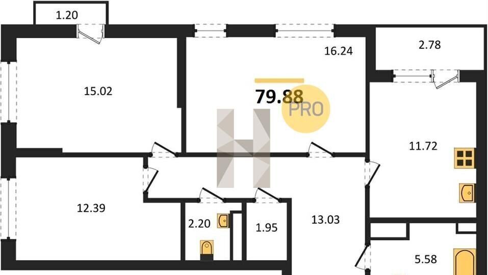 квартира г Воронеж р-н Центральный ул Ломоносова 116/1 ЖК «‎Городские сады» д. 116а, 116б, 116в фото 1