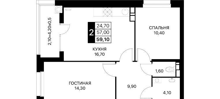 квартира г Ростов-на-Дону р-н Первомайский умный квартал «Полет» Смартполет жилой комплекс фото 1